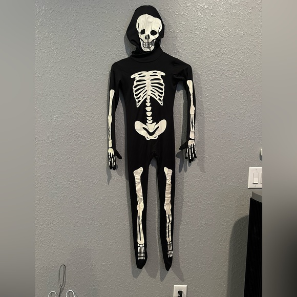 Glow Skeleton Morphsuit Glow in Dark - Boys M - Picture 4 of 6